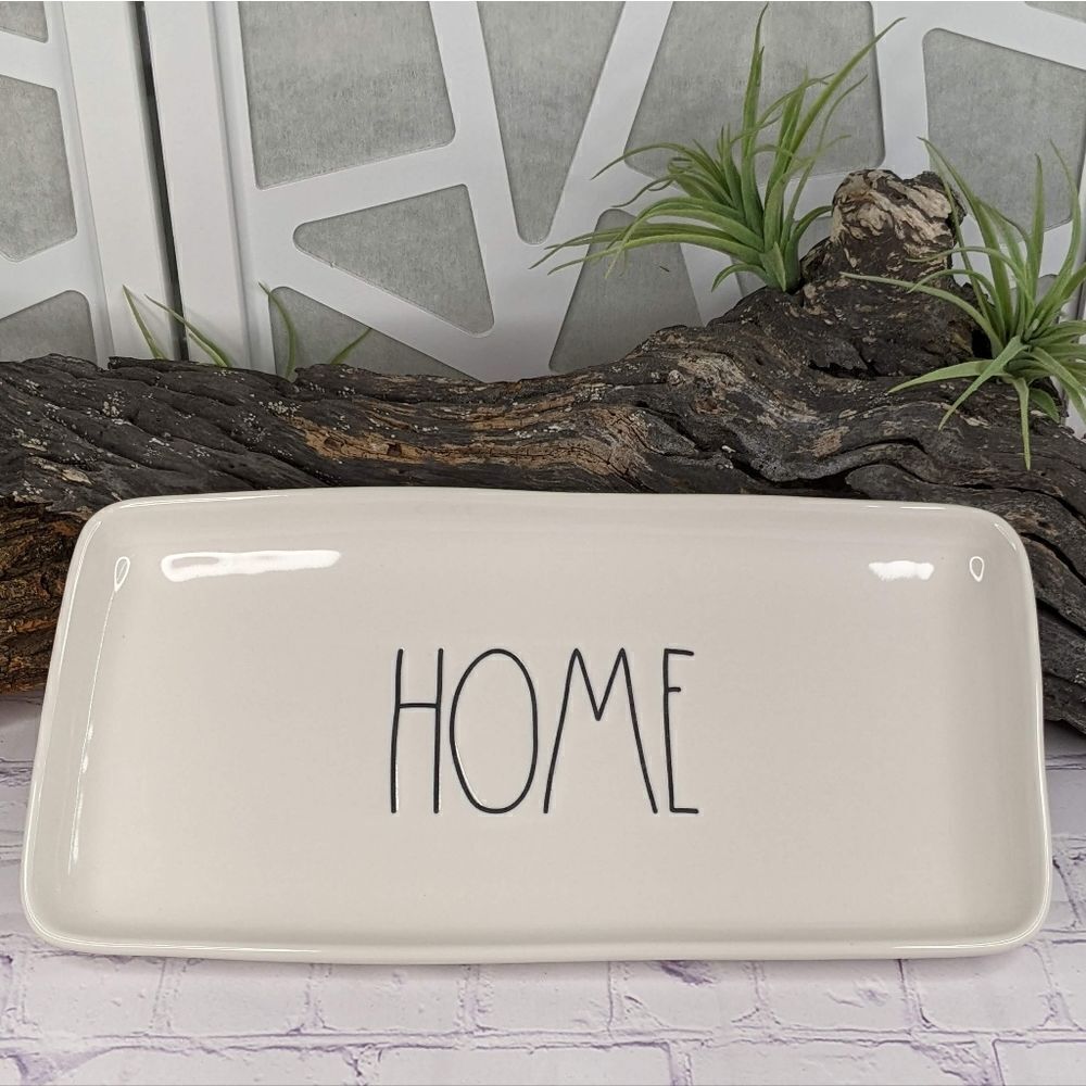 Rae Dunn HOME Rectangular Ceramic Serving Platter or Decorative Tray